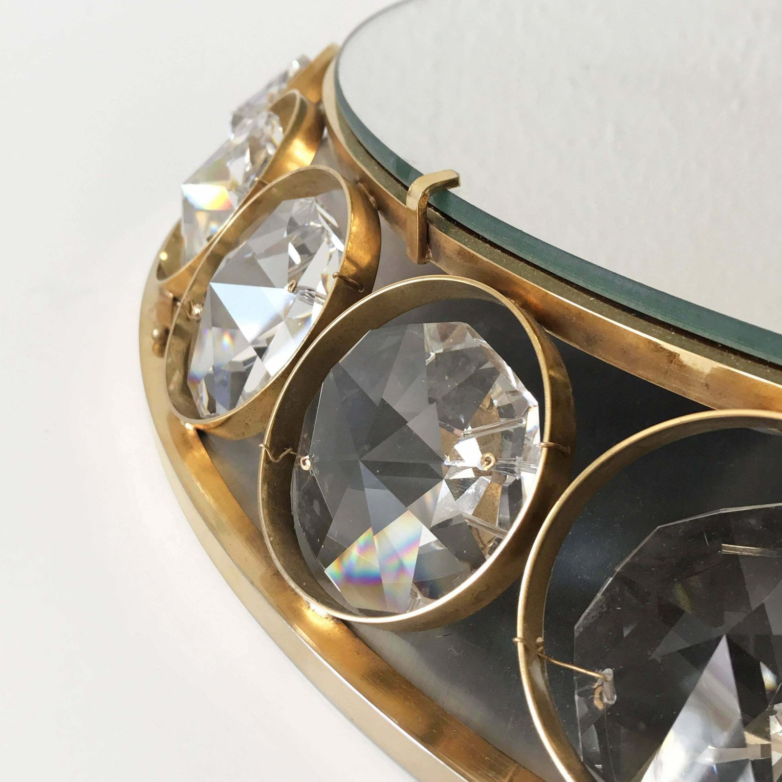 Elegant Mid Century Modern Circular Backlit Wall Mirror By Palwa Germany 1960s photo buy