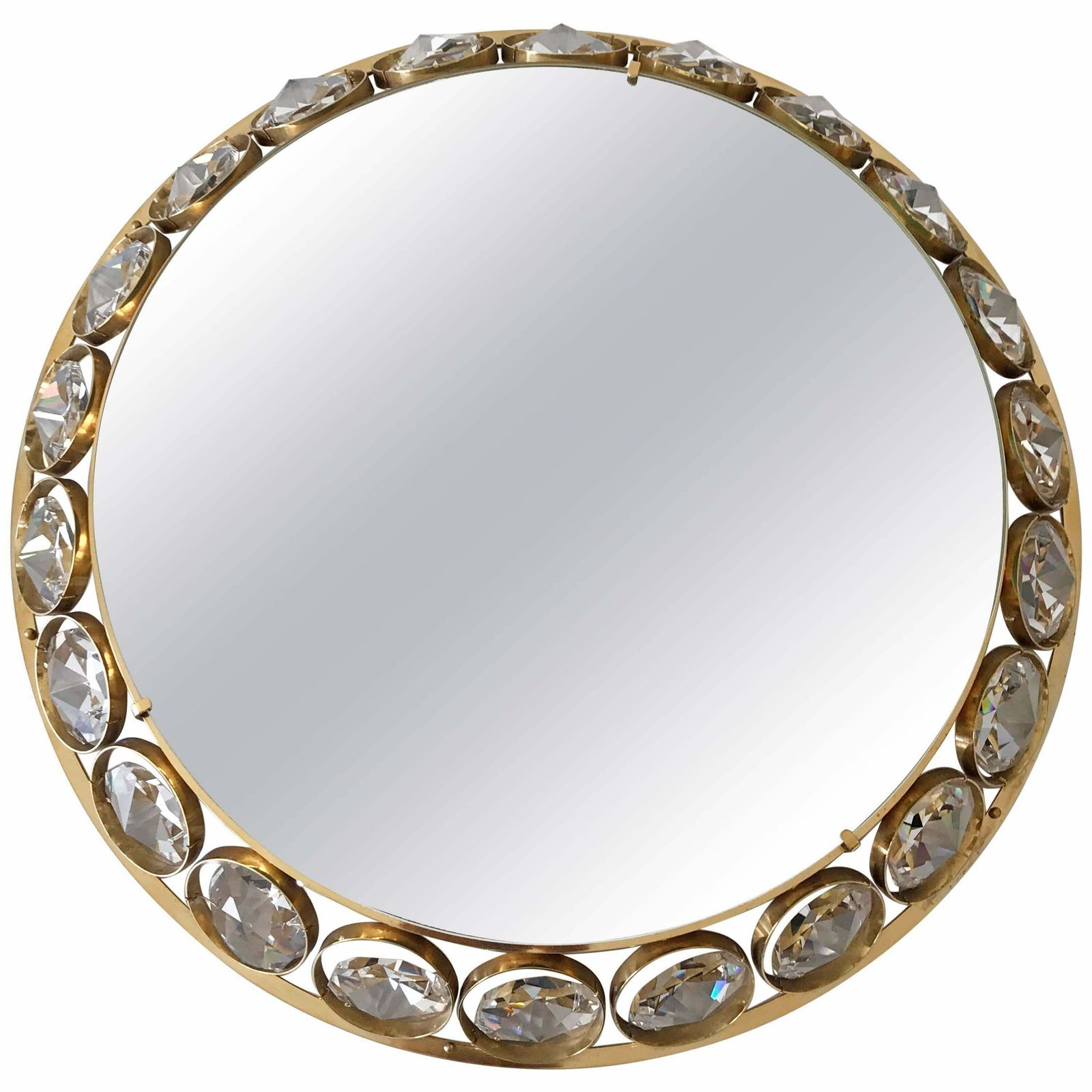photo for sale Elegant Mid Century Modern Circular Backlit Wall Mirror By Palwa Germany 1960s