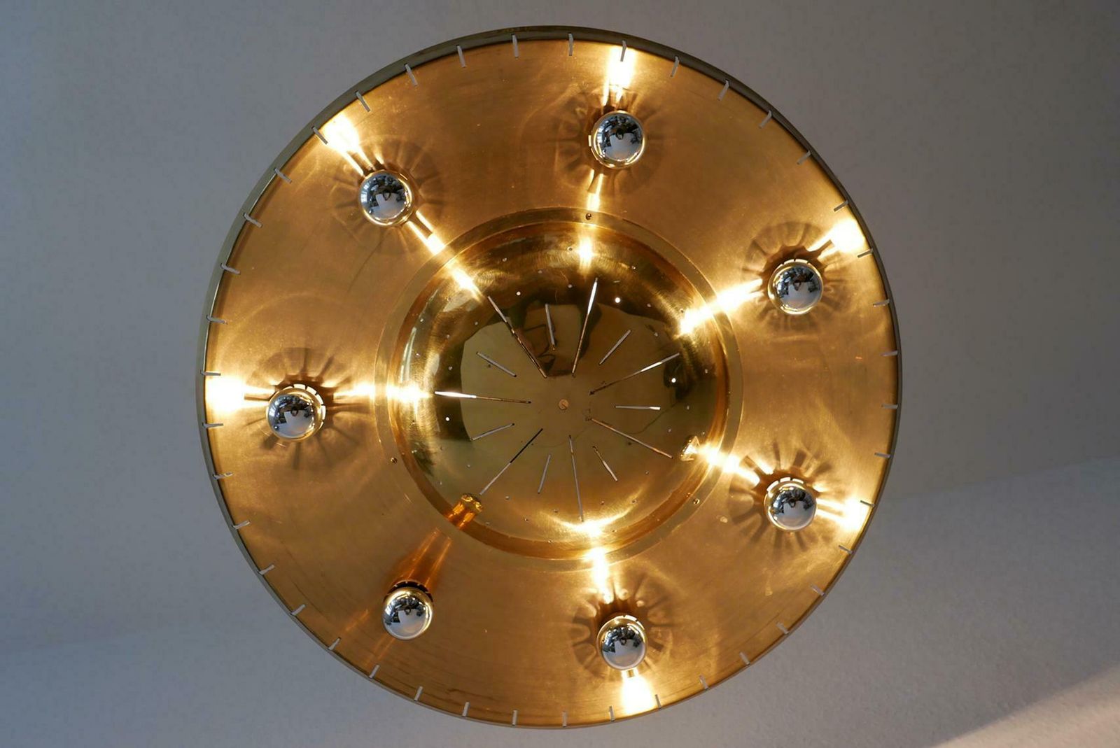 4313.0 Rare Mid Century Ceiling Light Or Chandelier By Günter Trieschmann Germany 1950s photo