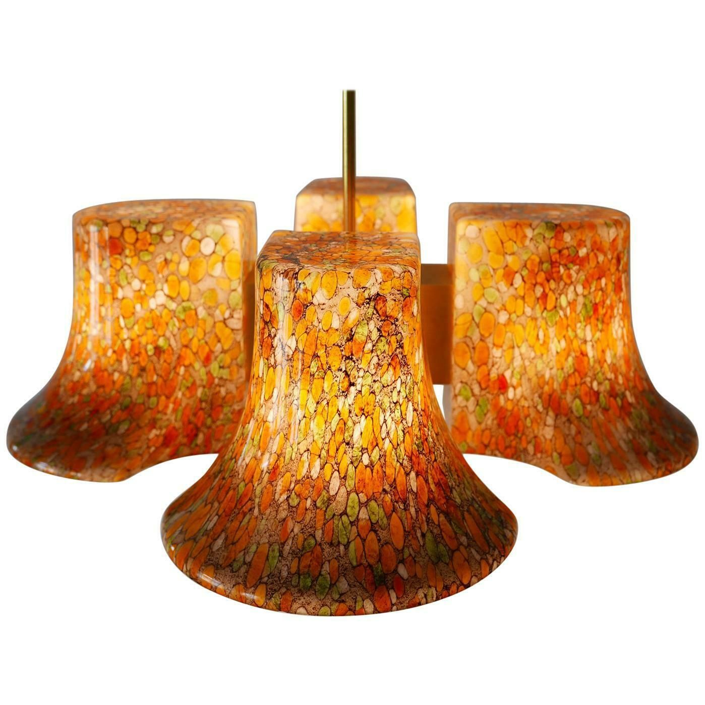photo vintage Rare Midcentury Pendant Lamp Or Chandelier By Peill & Putzler, 1970s, Germany