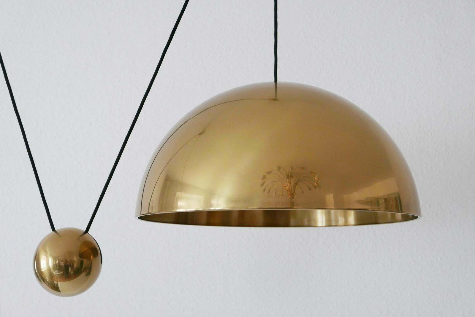 photo for sale Exceptional Solan Counter Balance Pendant Lamp By Florian Schulz, 1980s, Germany