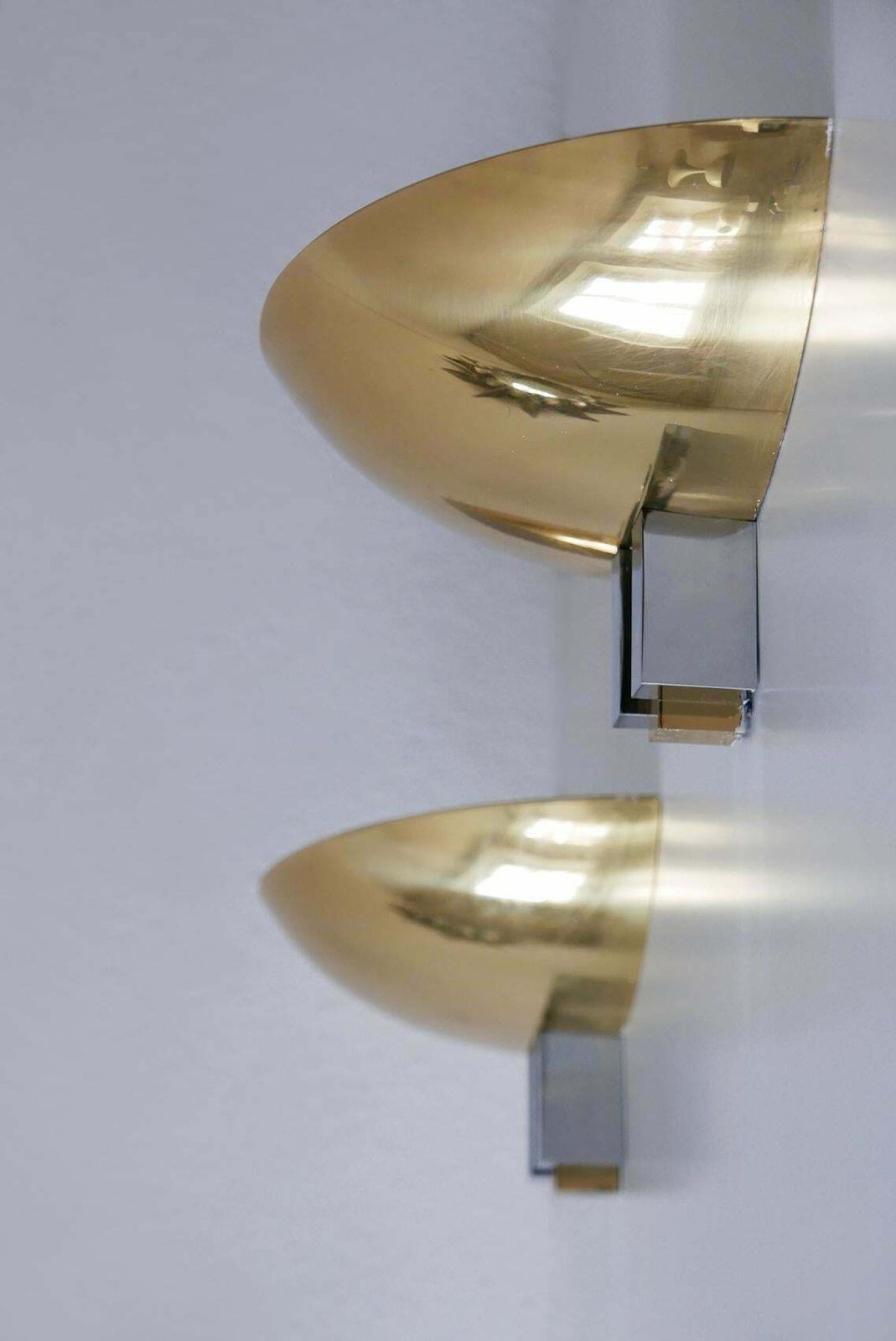Set Of Two Midcentury Brass Wall Lamps Or Sconces By Art Line, 1980s, Germany photo for sale
