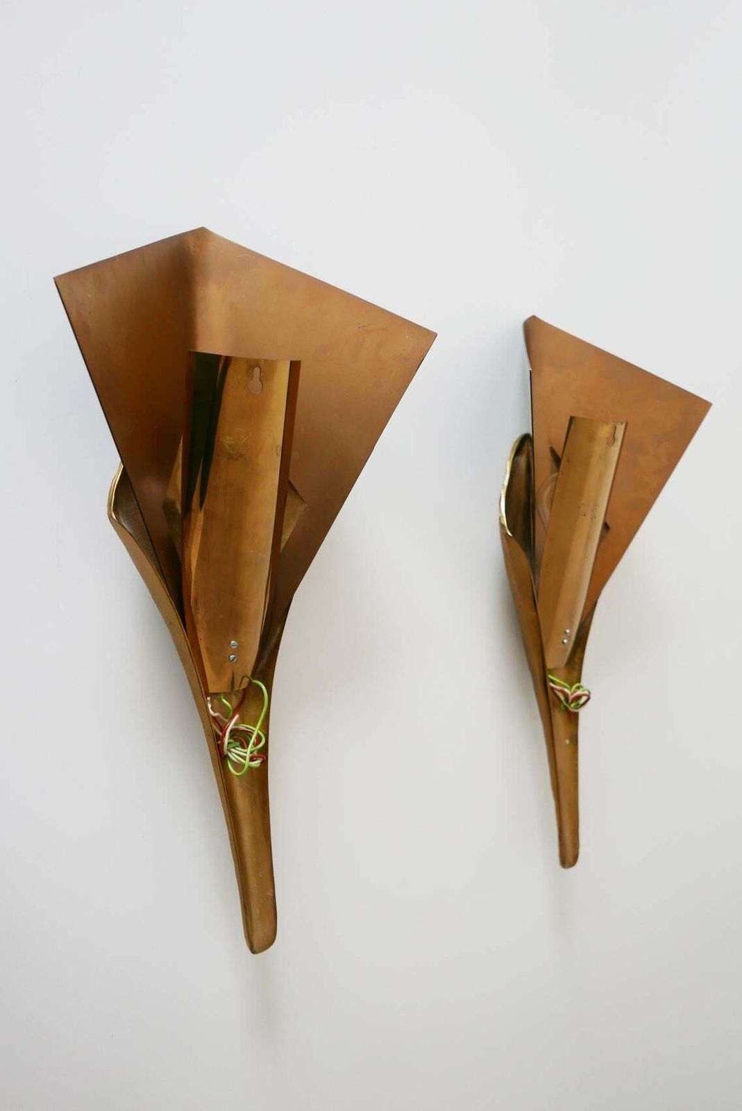 photo for sale Set Of 2 Large Bronze Nefertiti Sconces By Chrystiane Charles For Charles Paris