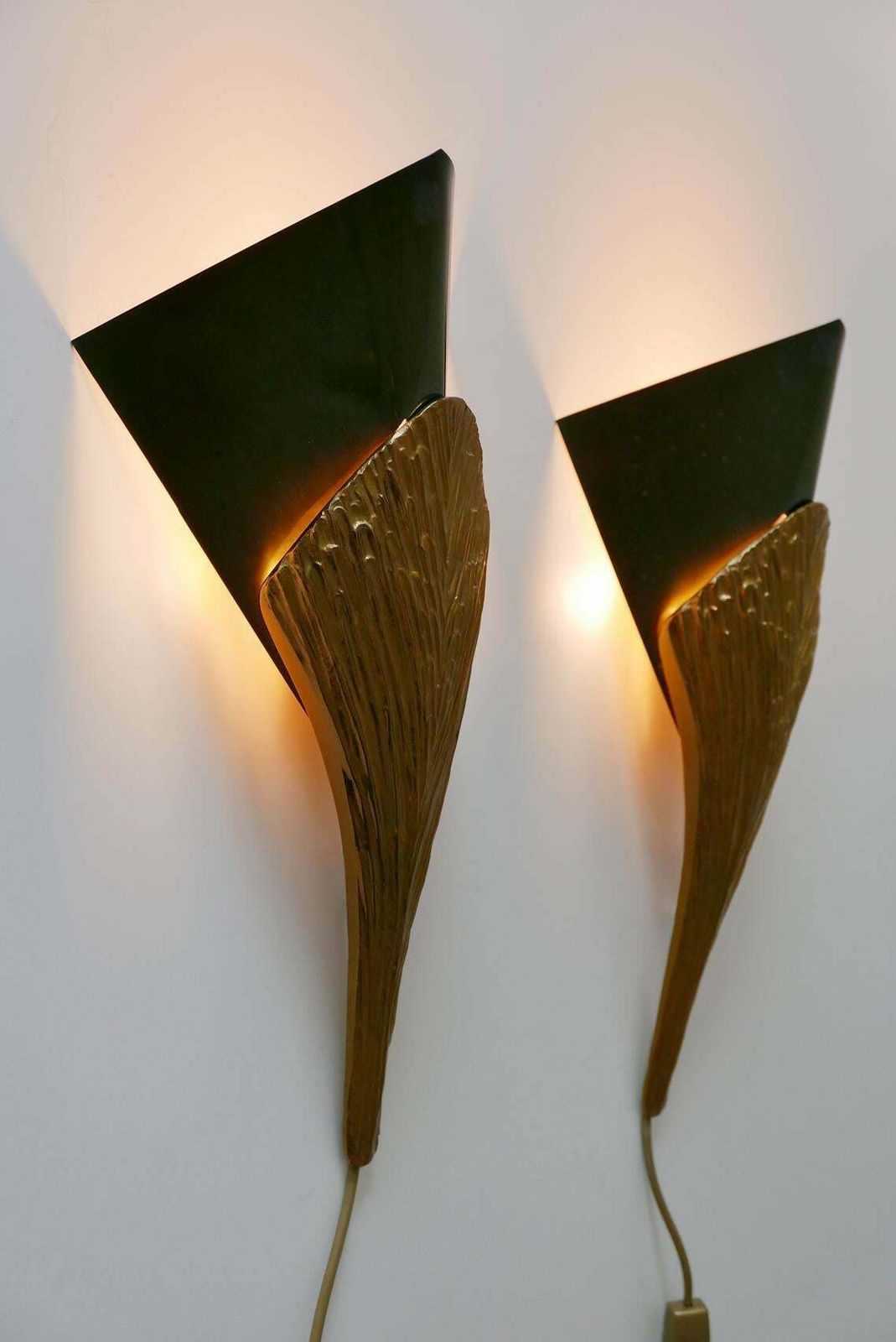 4994.0 Set Of 2 Large Bronze Nefertiti Sconces By Chrystiane Charles For Charles Paris photo