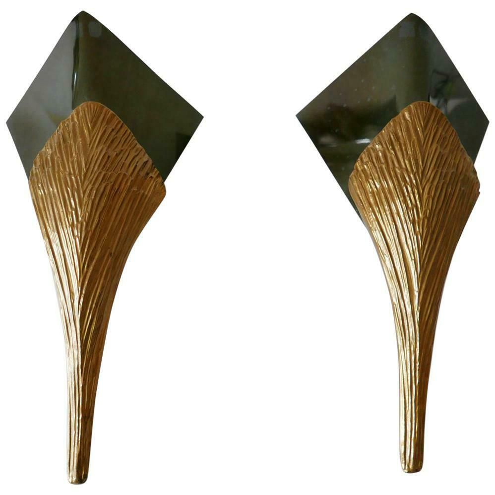 photo buy Set Of 2 Large Bronze Nefertiti Sconces By Chrystiane Charles For Charles Paris
