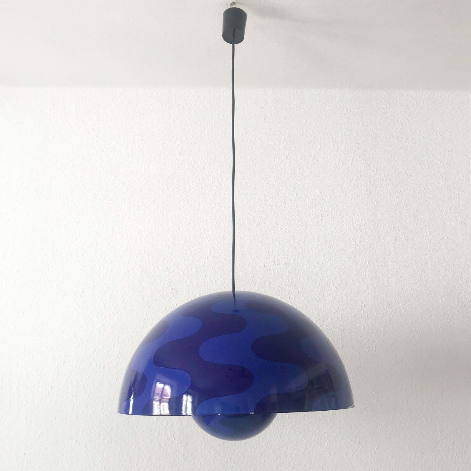 Rare And Large Flower Pot Pendant Lamp By Verner Panton For Louis Poulsen 1971 photo Lighting