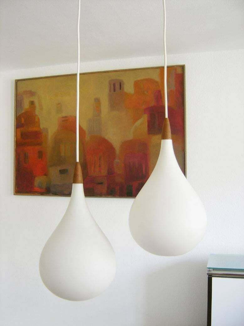 Elegant Pendant Lamp Drop By Uno & östen Kristiansson For Luxus Vittsjö Sweden photo 2497.0