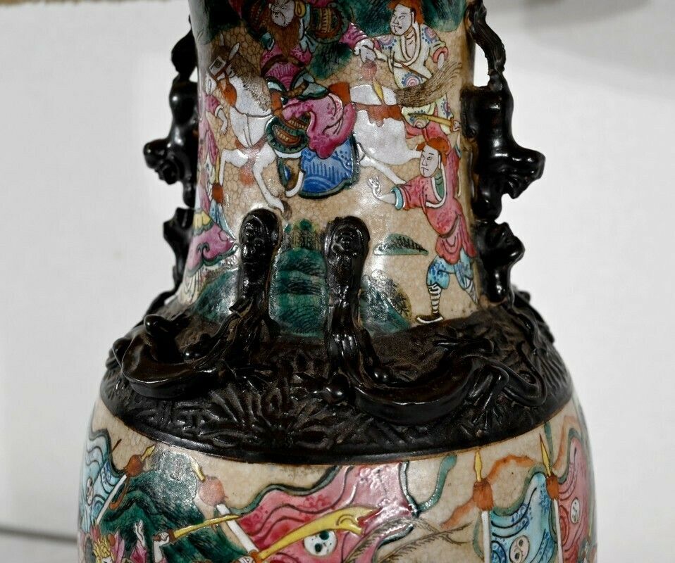Nanjing Porcelain Lamp, China   Late 19th Century photo vintage