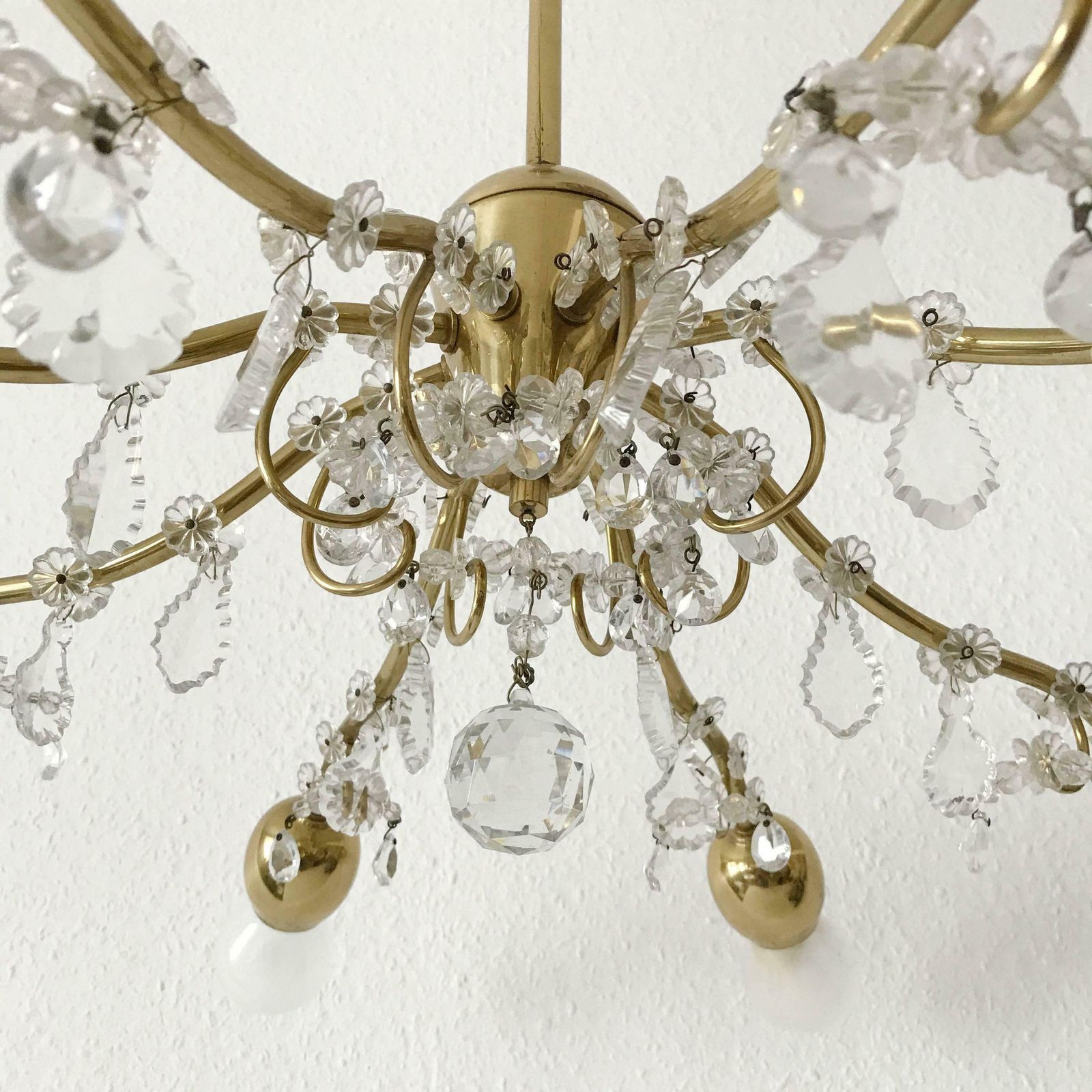 photo for sale Eight Armed Sputnik Chandelier Or Pendant Lamp Bud By J.&L. Lobmeyr Vienna 1950s