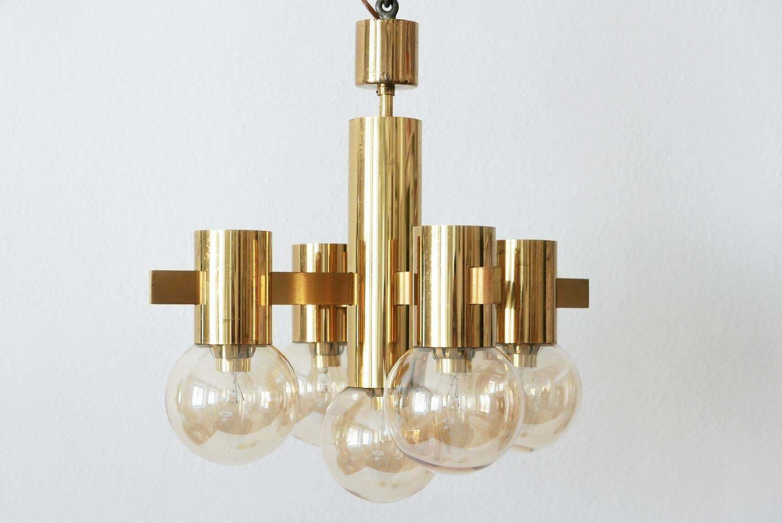 Set Of Midcentury Sputnik Chandelier & Wall Lamps By Hans Agne Jakobsson, 1960s photo for sale