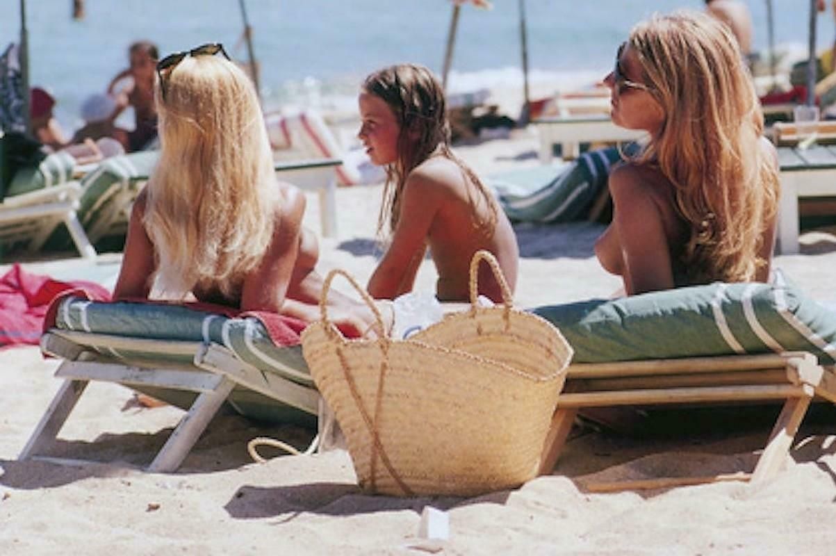 Saint Tropez Beach By Slim Aarons   Limited Edition Estate Stamped C Type Print photo Art