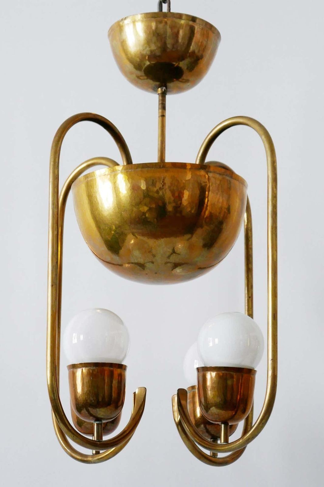 25879.0 Unique Bauhaus Art Deco Brass Chandelier Or Pendant Lamp By Hayno Focken 1930s photo