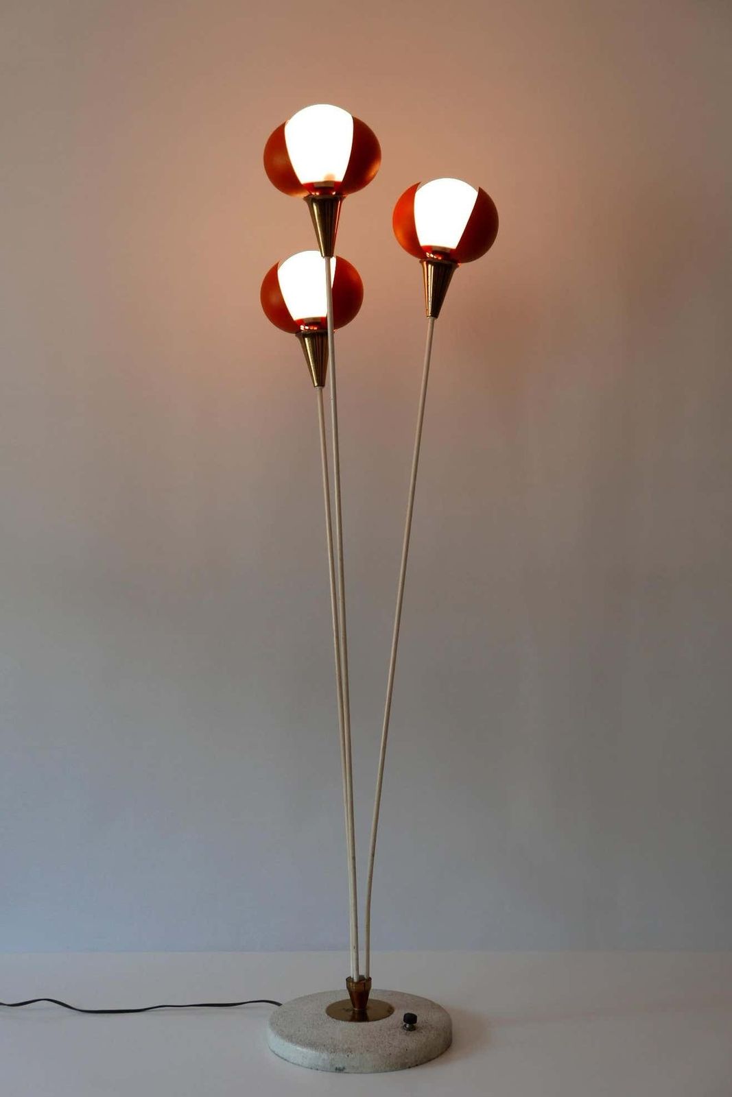 Amazing Mid Century Modern Three Flamed Floor Lamp Buds, 1950s, France