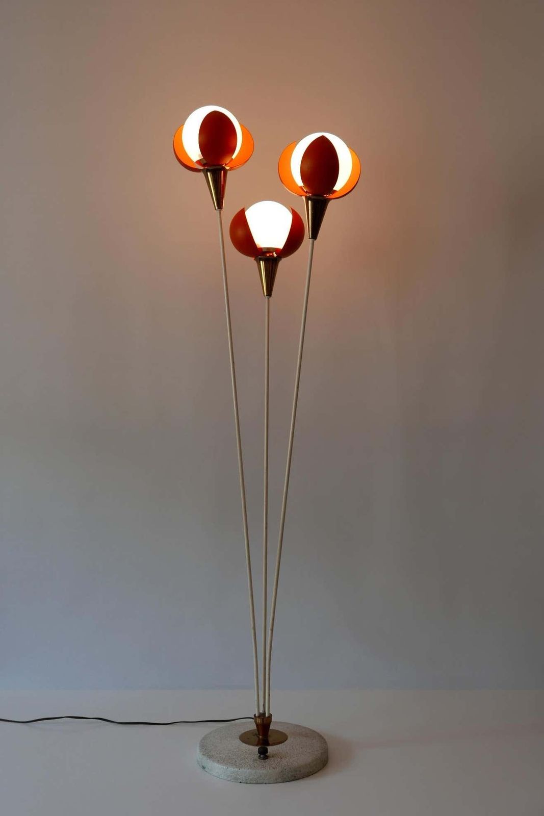 Amazing Mid Century Modern Three Flamed Floor Lamp Buds, 1950s, France photo 5675.0