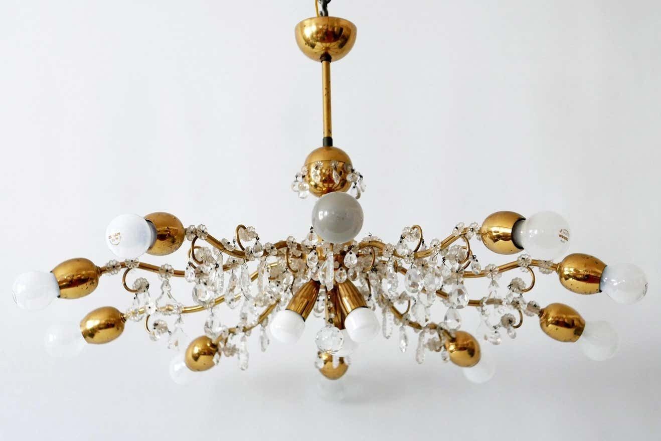 10 Armed Mid Century Modern Sputnik Chandelier Or Pendant Lamp By J. &L. Lobmeyr