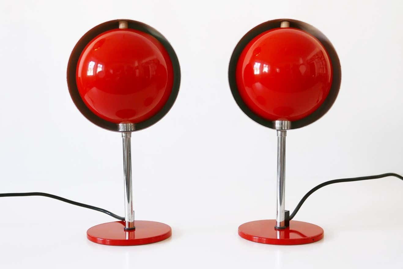 Set Of Two Mid Century Modern Moon Table Lamps By Hustadt Leuchten 1960s Germany photo 2542.0