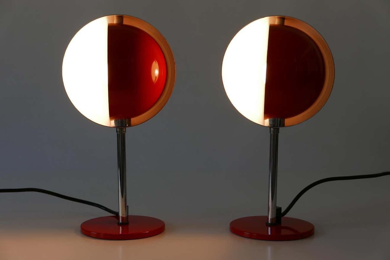 photo vintage Set Of Two Mid Century Modern Moon Table Lamps By Hustadt Leuchten 1960s Germany