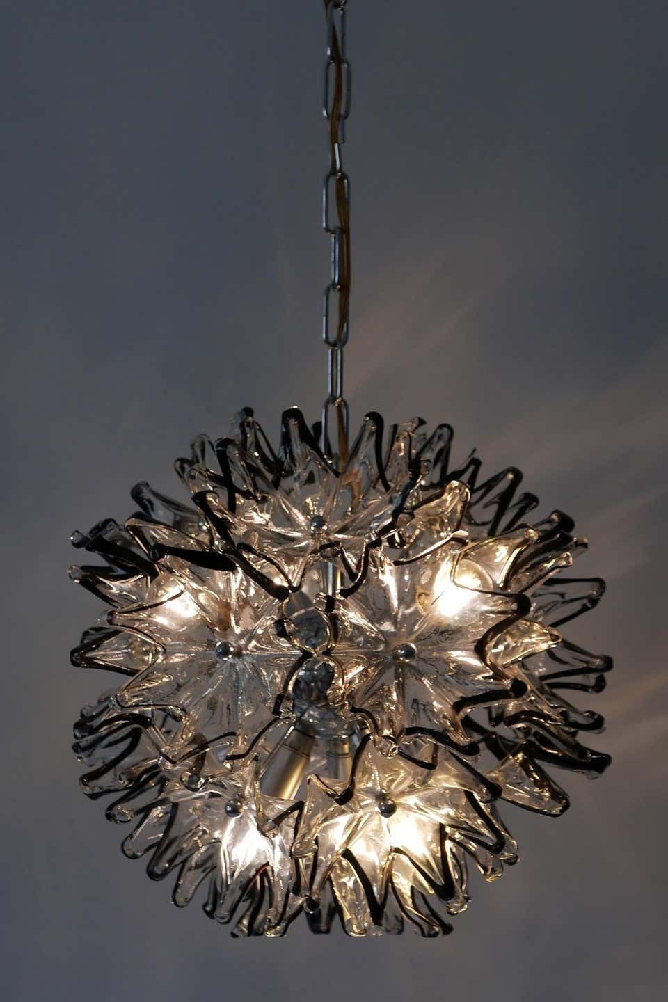 Mid Century Modern 6 Flamed Chandelier Or Pendant Lamp Dandelion 1960s Italy photo furniture