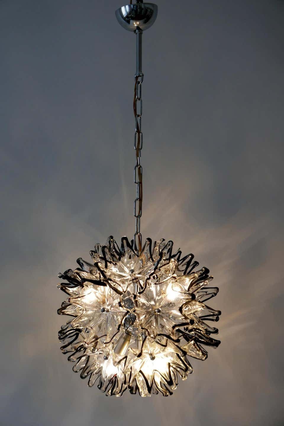 Mid Century Modern 6 Flamed Chandelier Or Pendant Lamp Dandelion 1960s Italy photo Lighting