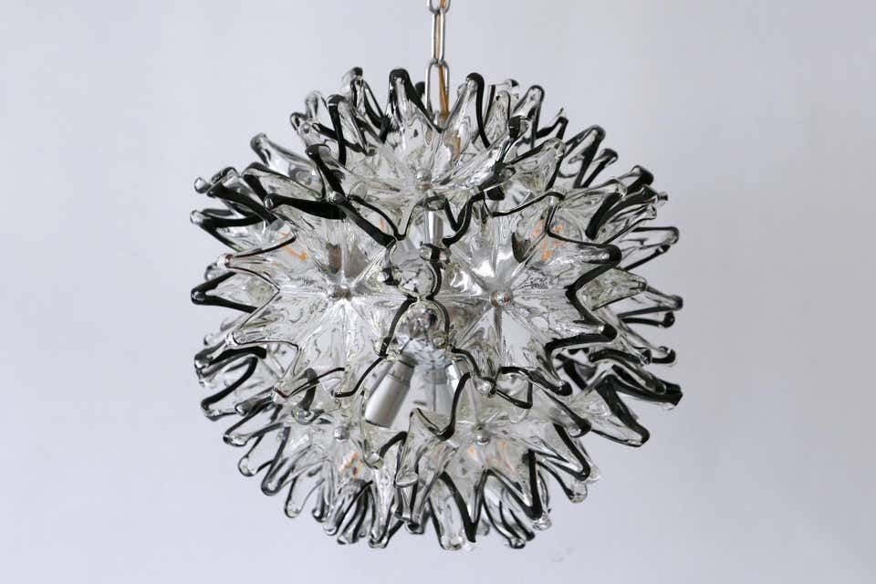 Mid Century Modern 6 Flamed Chandelier Or Pendant Lamp Dandelion 1960s Italy photo 2452.0