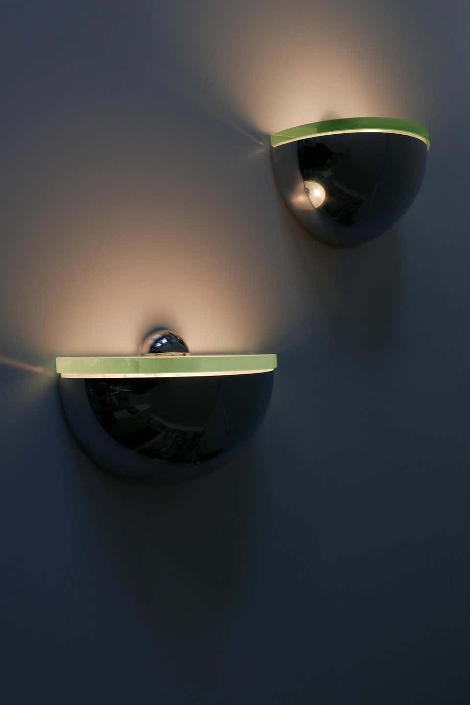 Set Of Two Mid Century Modern Wall Lamps Or Sconces By Fontana Arte Italy 1960s photo for sale
