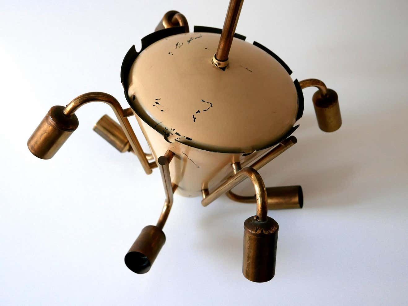 photo for sale Amazing Mid Century Modern Eight Armed Sputnik Chandelier Or Pendant Lamp, 1950s