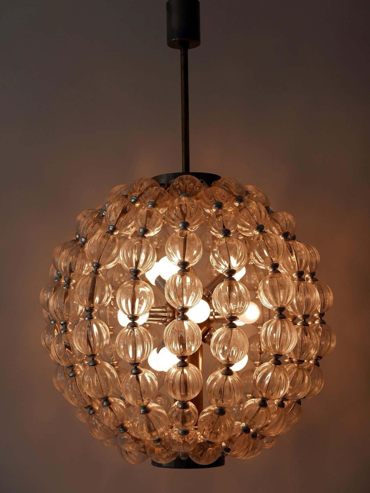 photo furniture Huge Mid Century Modern 13 Flamed Glass Sputnik Chandelier Or Pendant Lamp 1960s