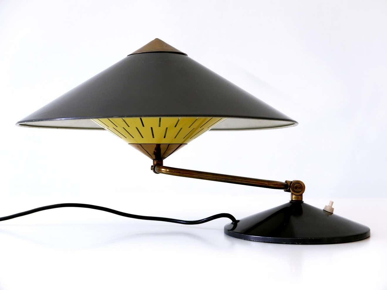 Articulated Large Mid Century Modern Table Lamp Or Wall Sconce ''Witch Hut'' 1950s photo for sale