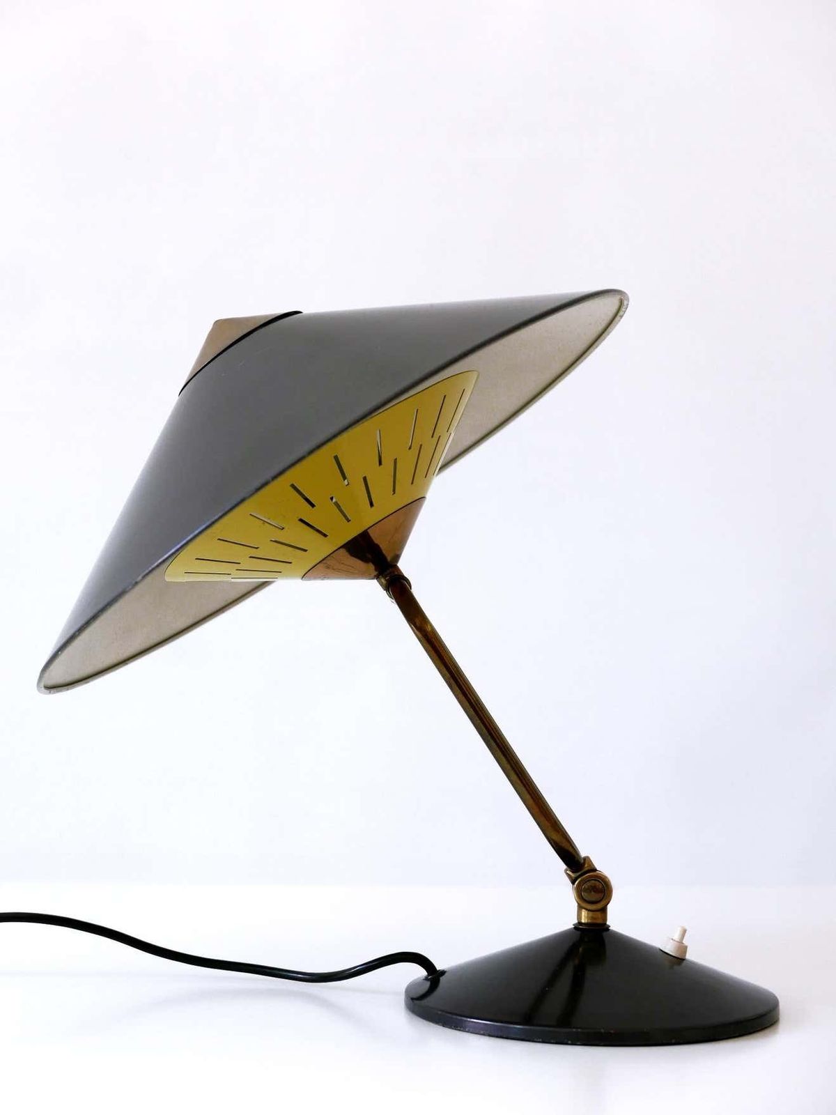 Lighting Articulated Large Mid Century Modern Table Lamp Or Wall Sconce ''Witch Hut'' 1950s photo