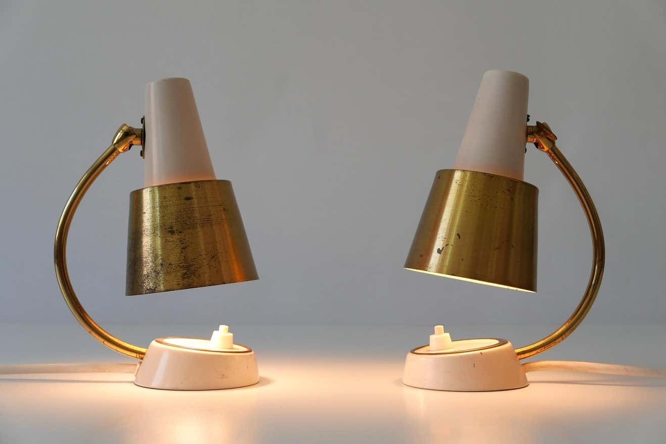 1271.0 Set Of Two Mid Century Modern Bedside Table Lamps Or Wall Lights, 1950s, Germany photo
