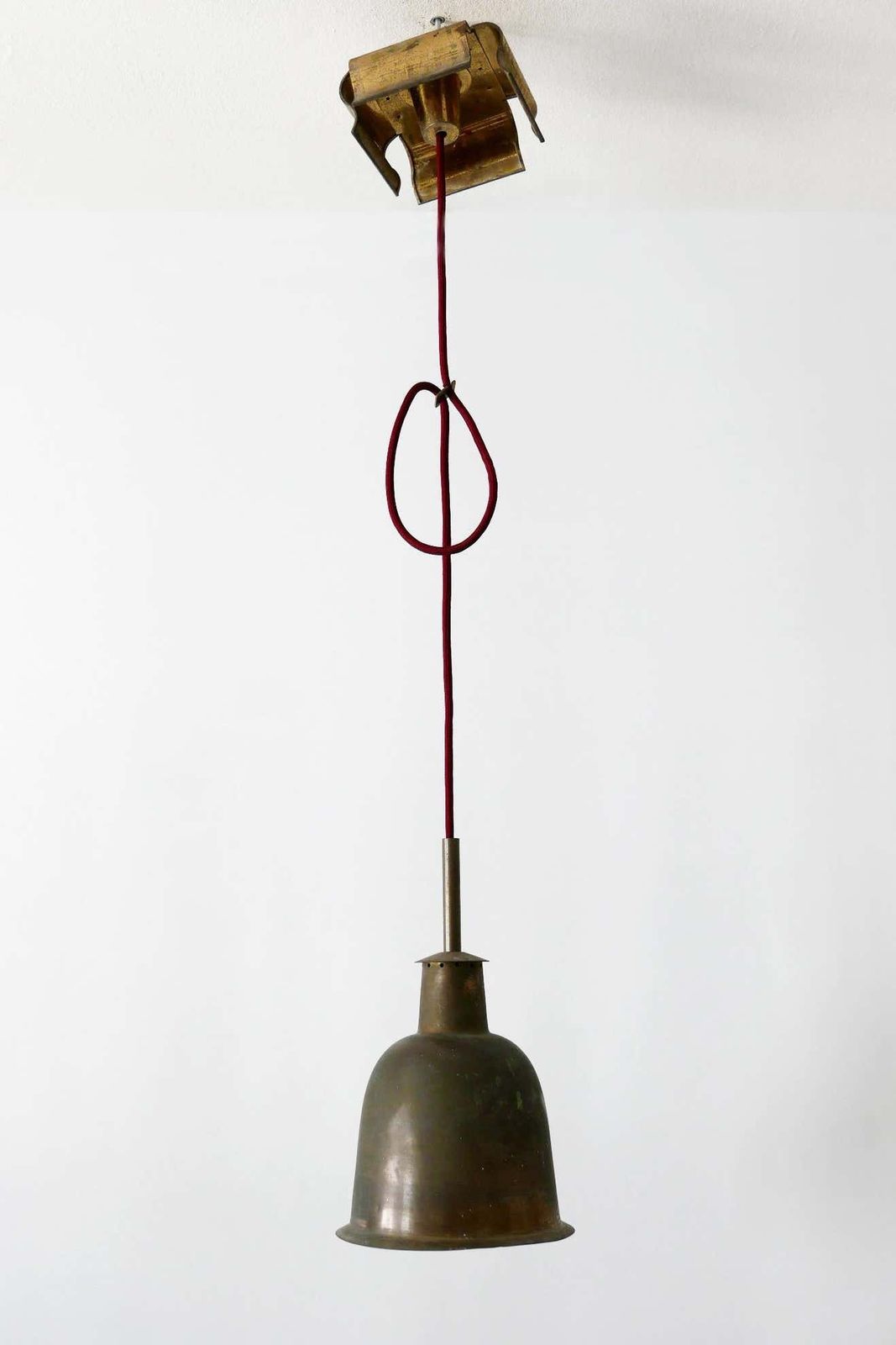 Rare & Elegant Mid Century Modern Brass Church Pendant Lamp, Germany, 1950s photo 1361.0