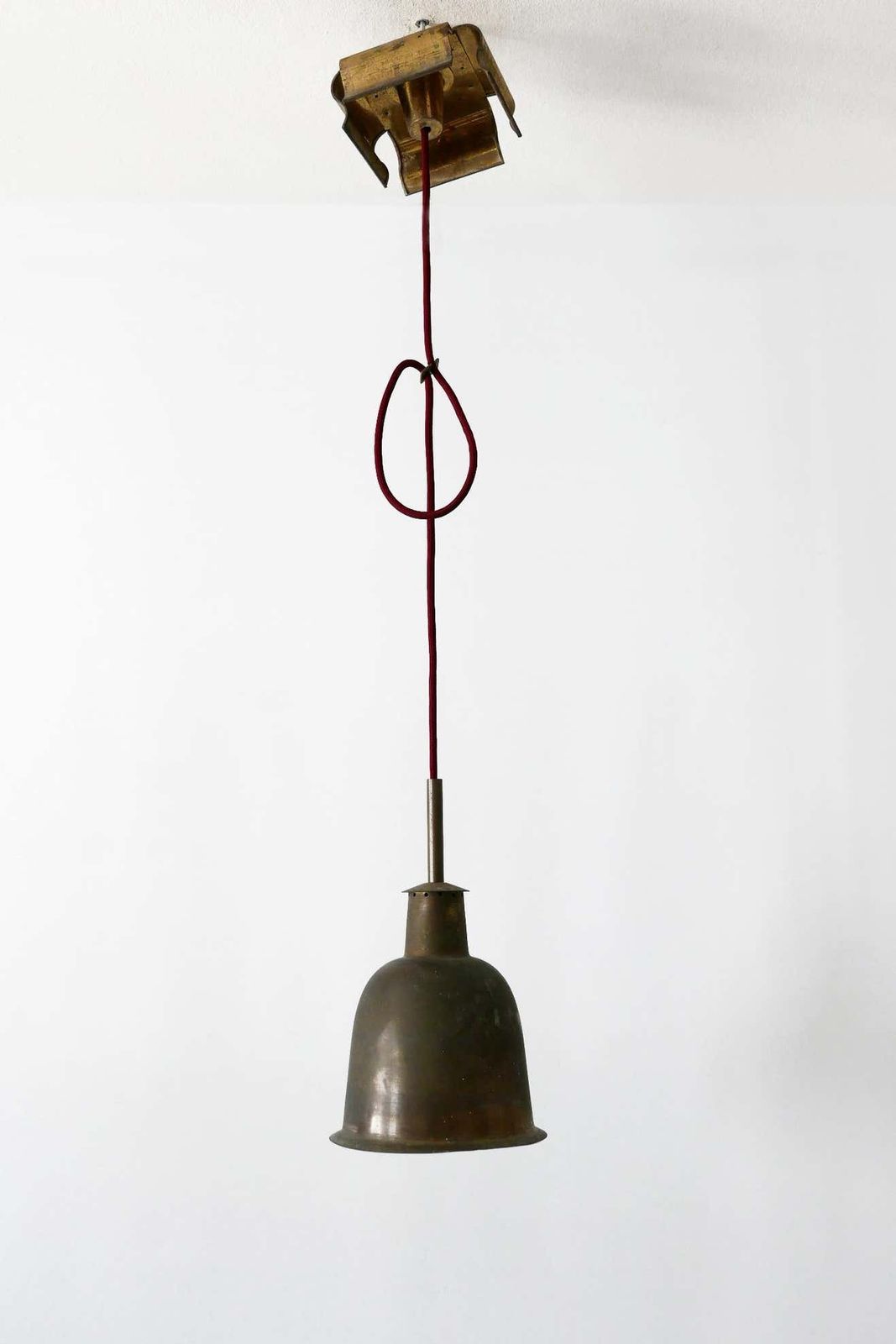 photo vinterior Rare & Elegant Mid Century Modern Brass Church Pendant Lamp, Germany, 1950s