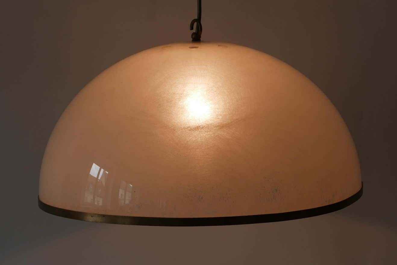 Elegant Mid Century Modern Textured Lucite Pendant Lamp Or Hanging Light, 1970s photo furniture