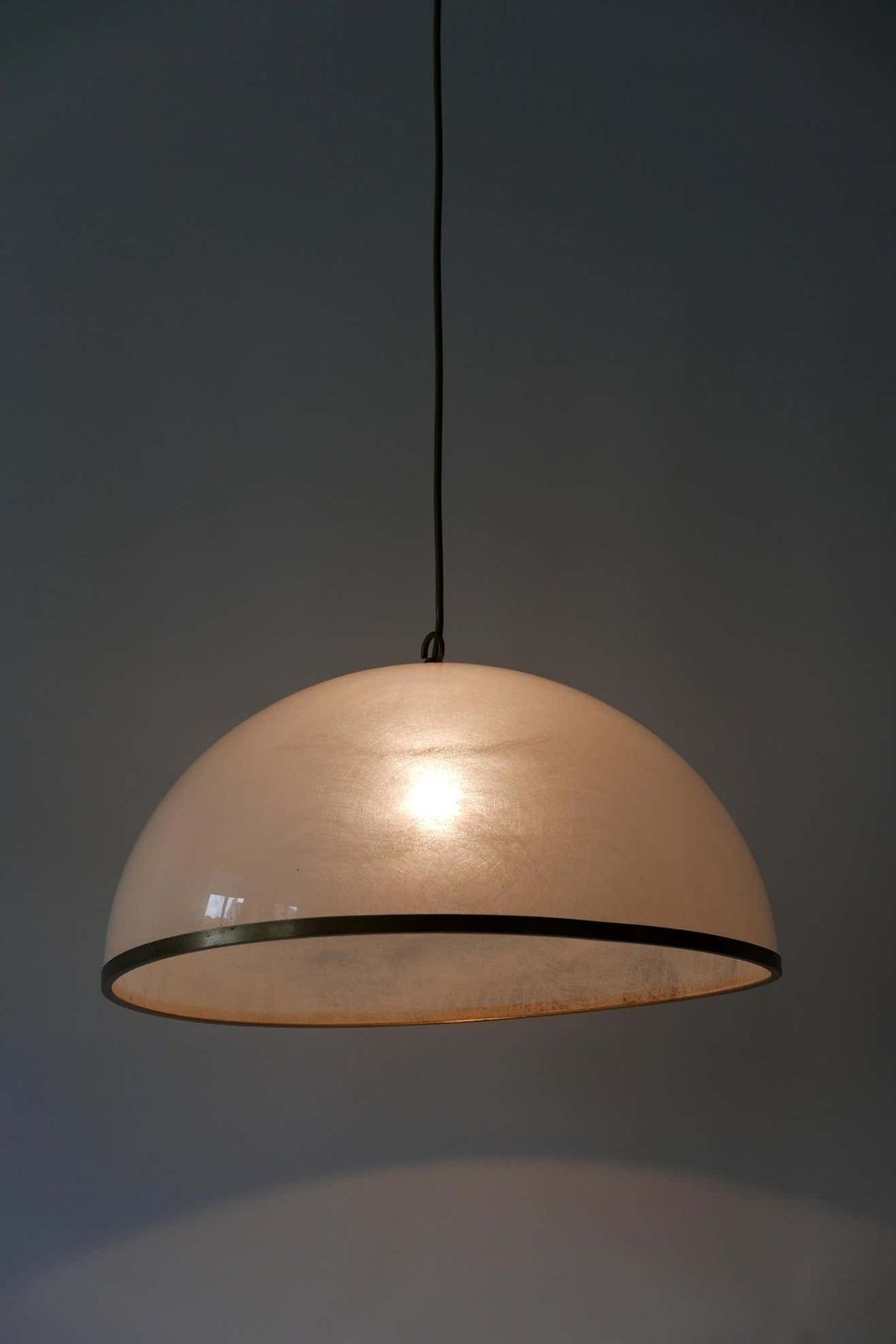 862.0 Elegant Mid Century Modern Textured Lucite Pendant Lamp Or Hanging Light, 1970s photo
