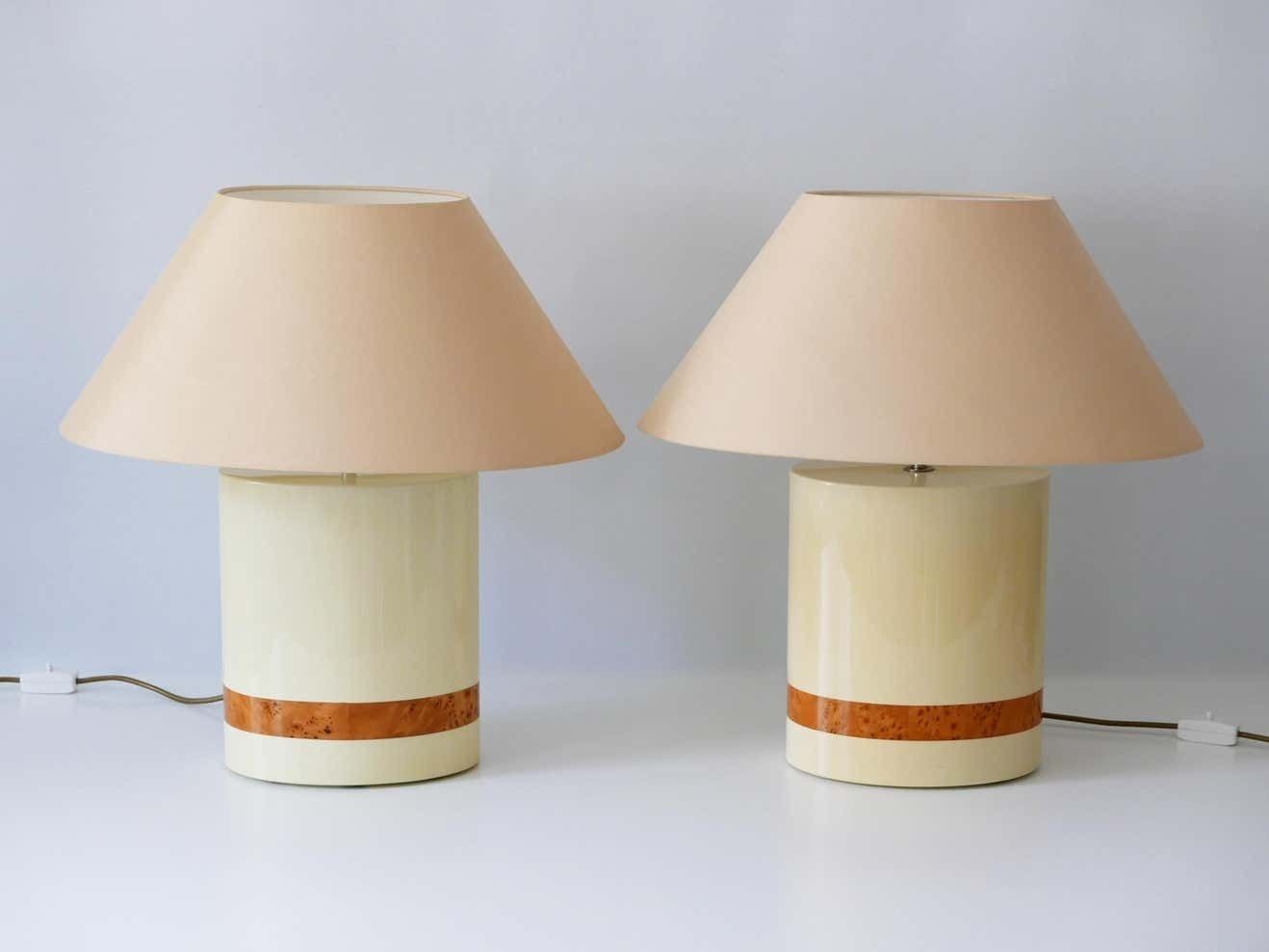 Lighting Set Of Two Elegant Mid Century Modern Table Lamps By Tommaso Barbi, Italy, 1970s photo