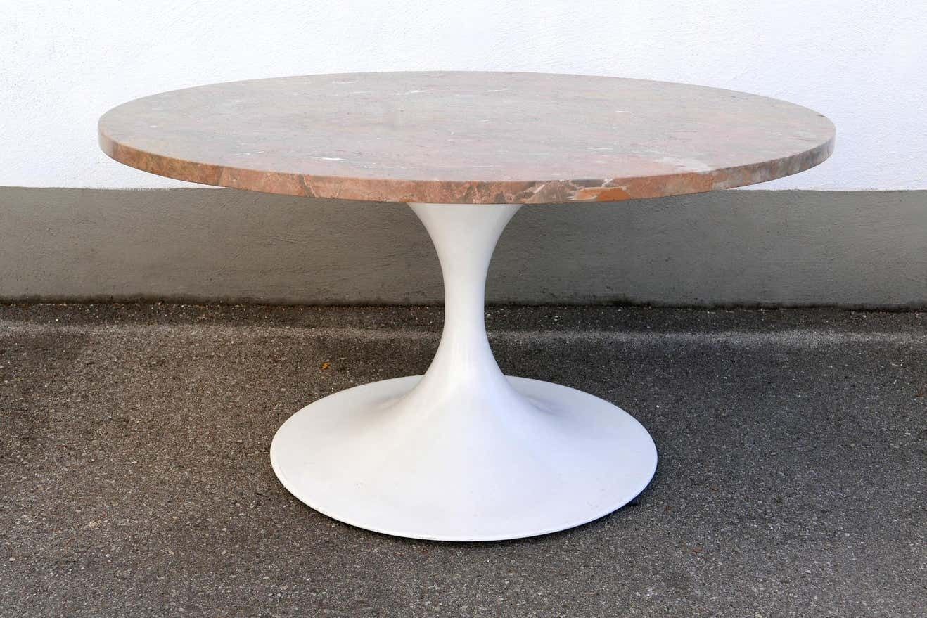 Rare Mid Century Modern Tulip Base Marble Coffee Table By Honsel, Germany, 1960s photo vinterior