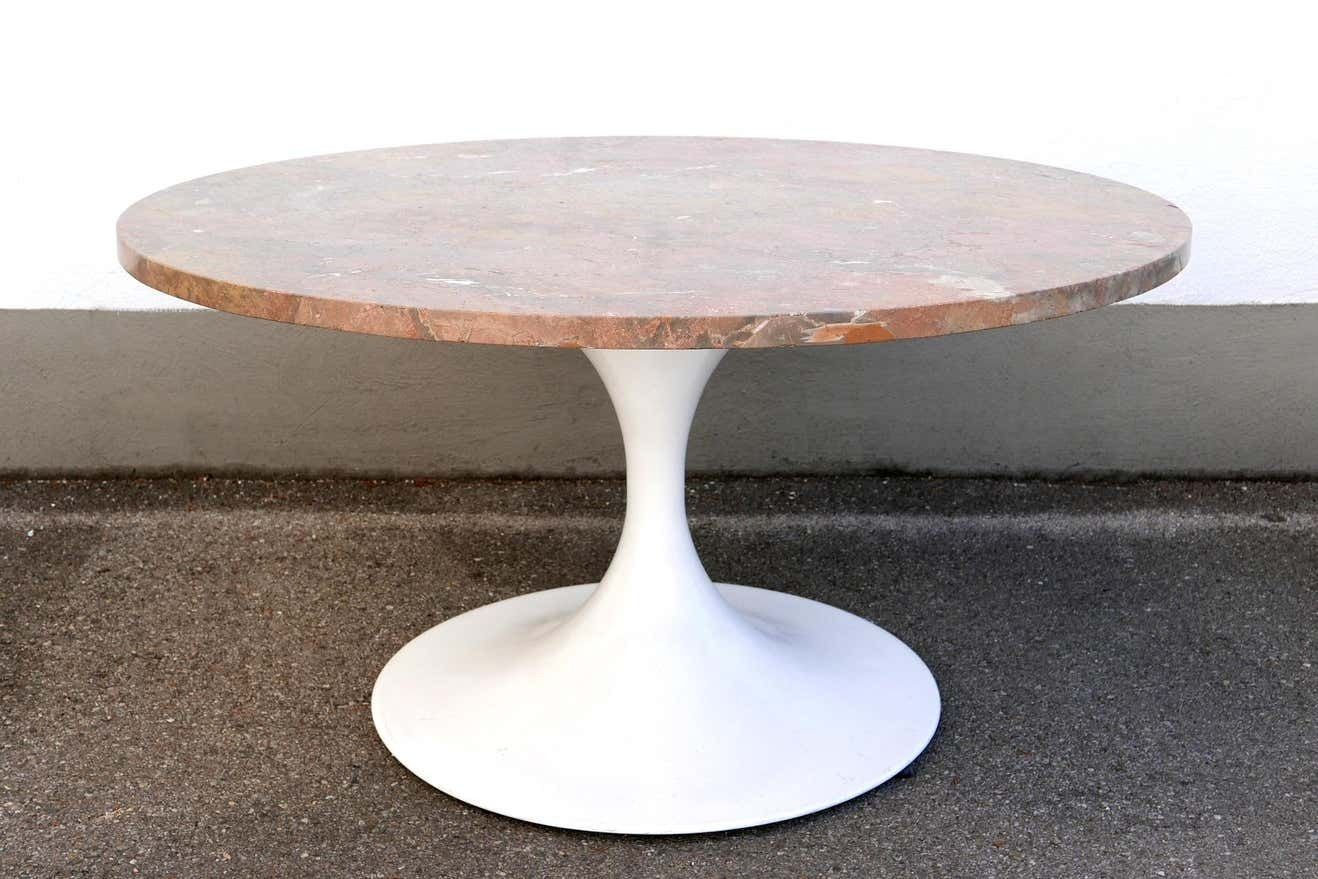 Furniture Rare Mid Century Modern Tulip Base Marble Coffee Table By Honsel, Germany, 1960s photo
