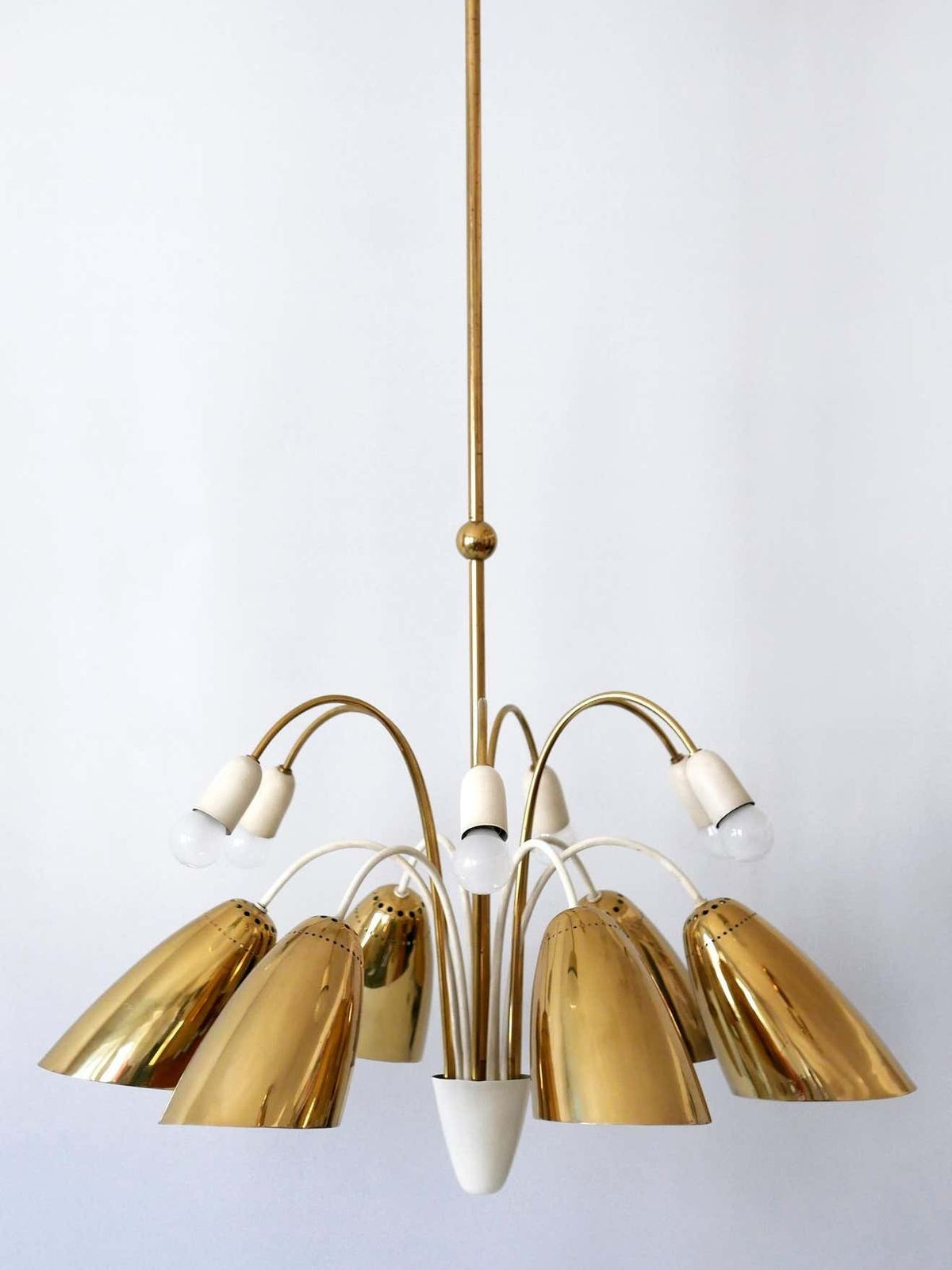 Rare Large 12 Armed Sputnik Chandelier Or Pendant Lamp By Vereinigte Werkstätten photo vinterior