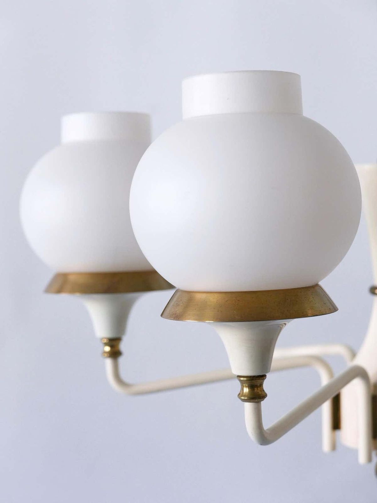 photo furniture Mid Century Modern Six Armed Tulipan Pendant Lamp Or Chandelier By Kaiser 1950s