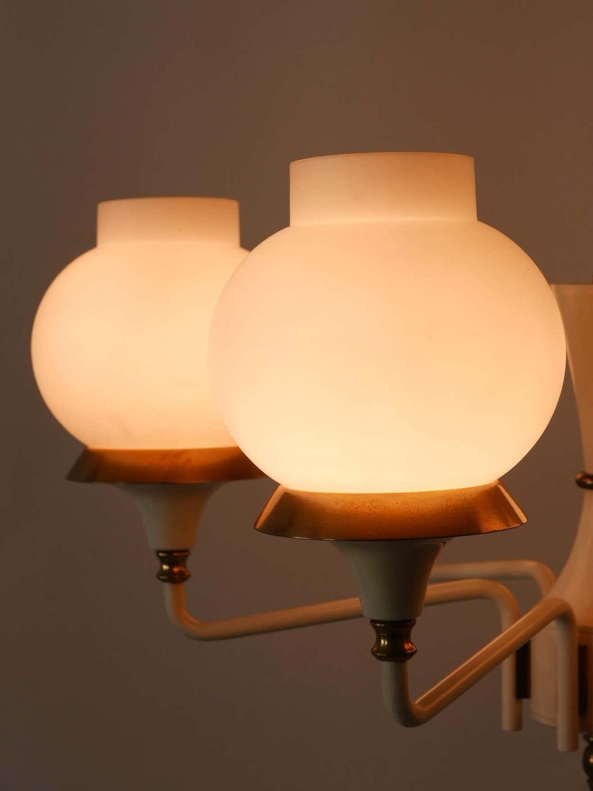 photo for sale Mid Century Modern Six Armed Tulipan Pendant Lamp Or Chandelier By Kaiser 1950s