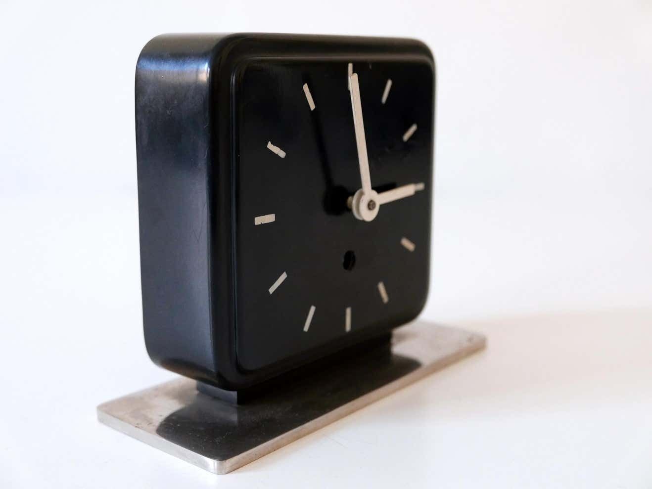 Bauhaus Table Or Desk Clock By Marianne Brandt For Ruppelwerk Gotha Germany 1932 photo vinterior