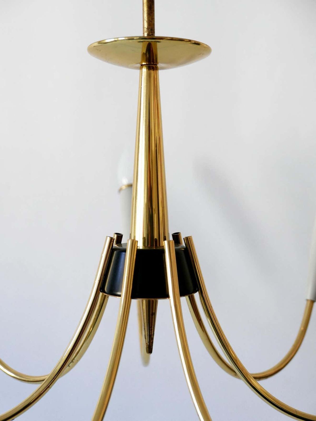 1634.0 Mid Century Modern Seven Flamed Sputnik Pendant Lamp Or Chandelier Germany 1950s photo