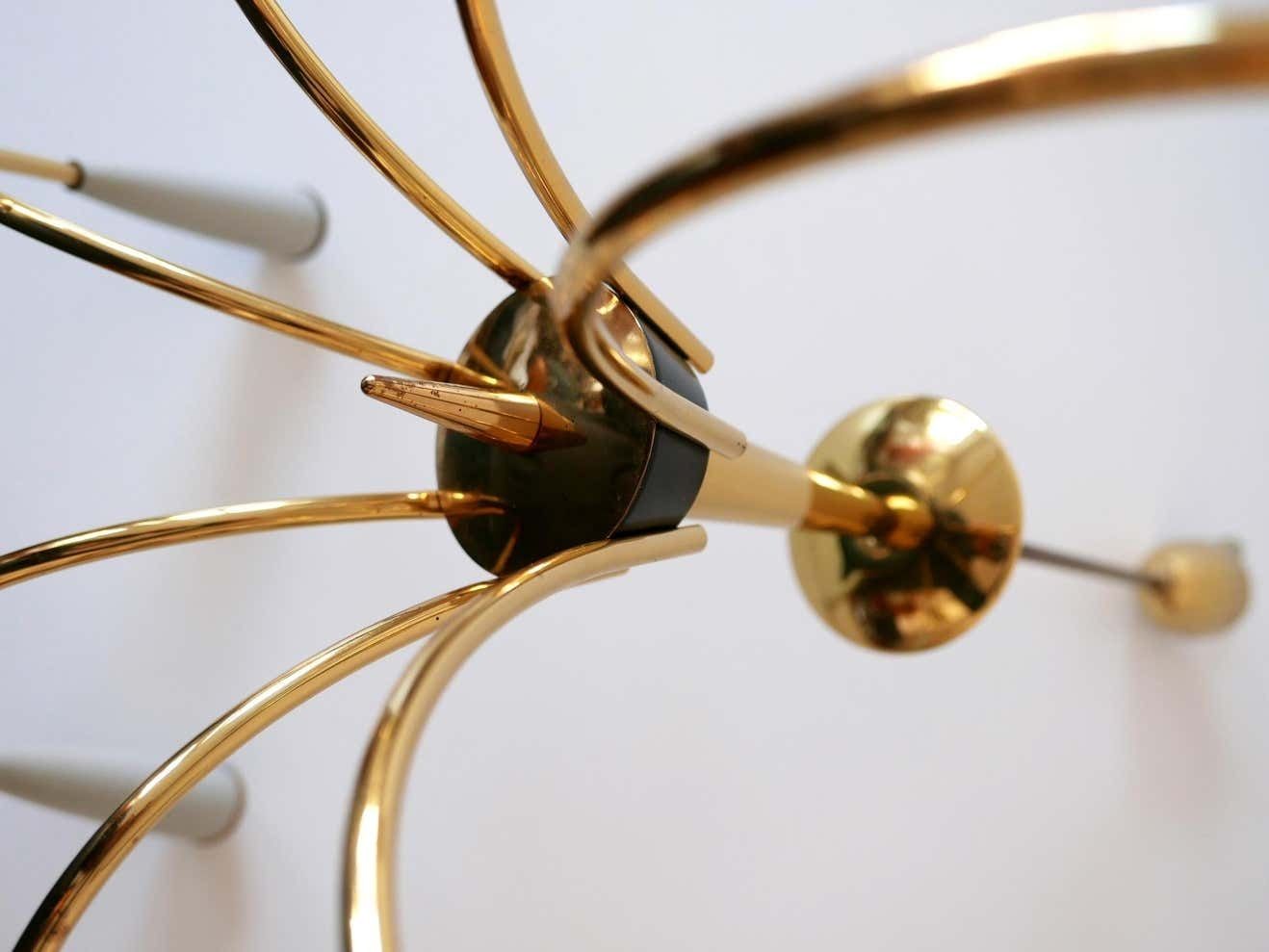 photo buy Mid Century Modern Seven Flamed Sputnik Pendant Lamp Or Chandelier Germany 1950s