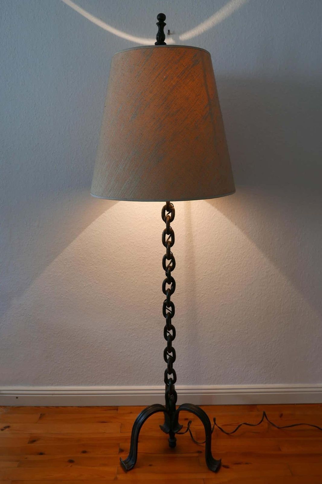 3177.0 Mid Century Modern Franz West Style Wrought Iron Chain Floor Lamp 1960s, Germany photo