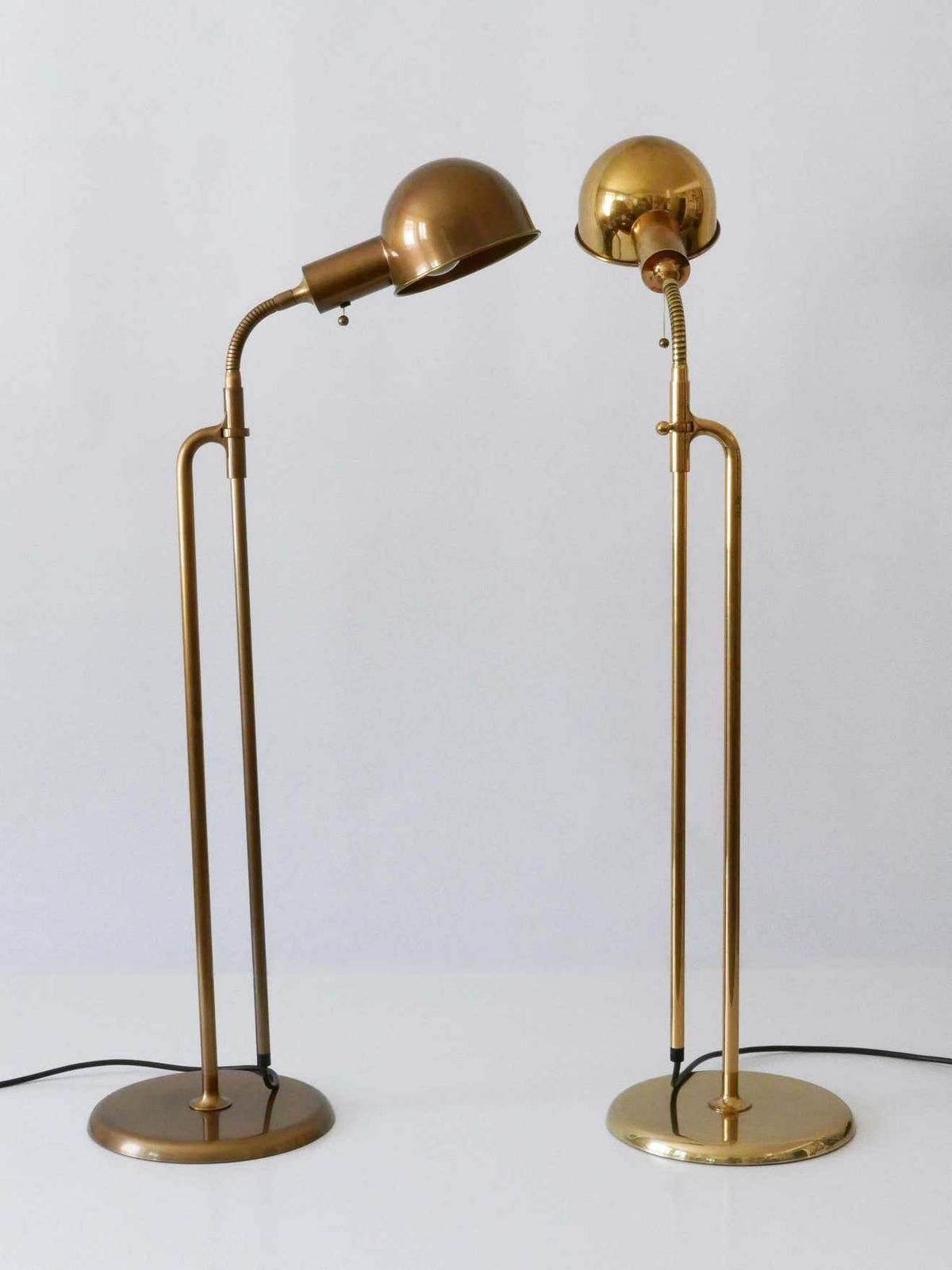 Set Of Two Mid Century Modern Reading Floor Lamps ''Bola'' By Florian Schulz 1970s photo Lighting