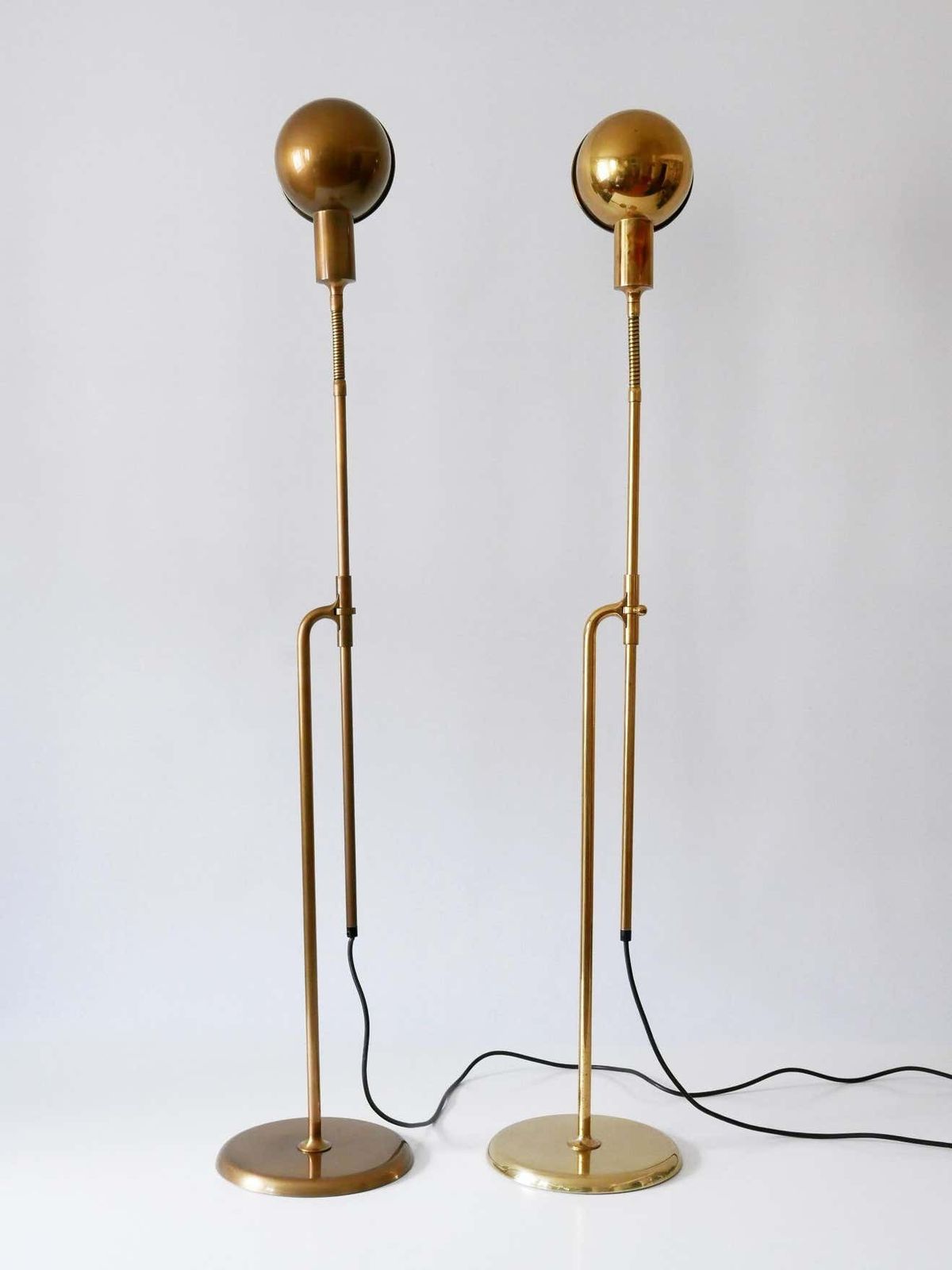 photo buy Set Of Two Mid Century Modern Reading Floor Lamps ''Bola'' By Florian Schulz 1970s
