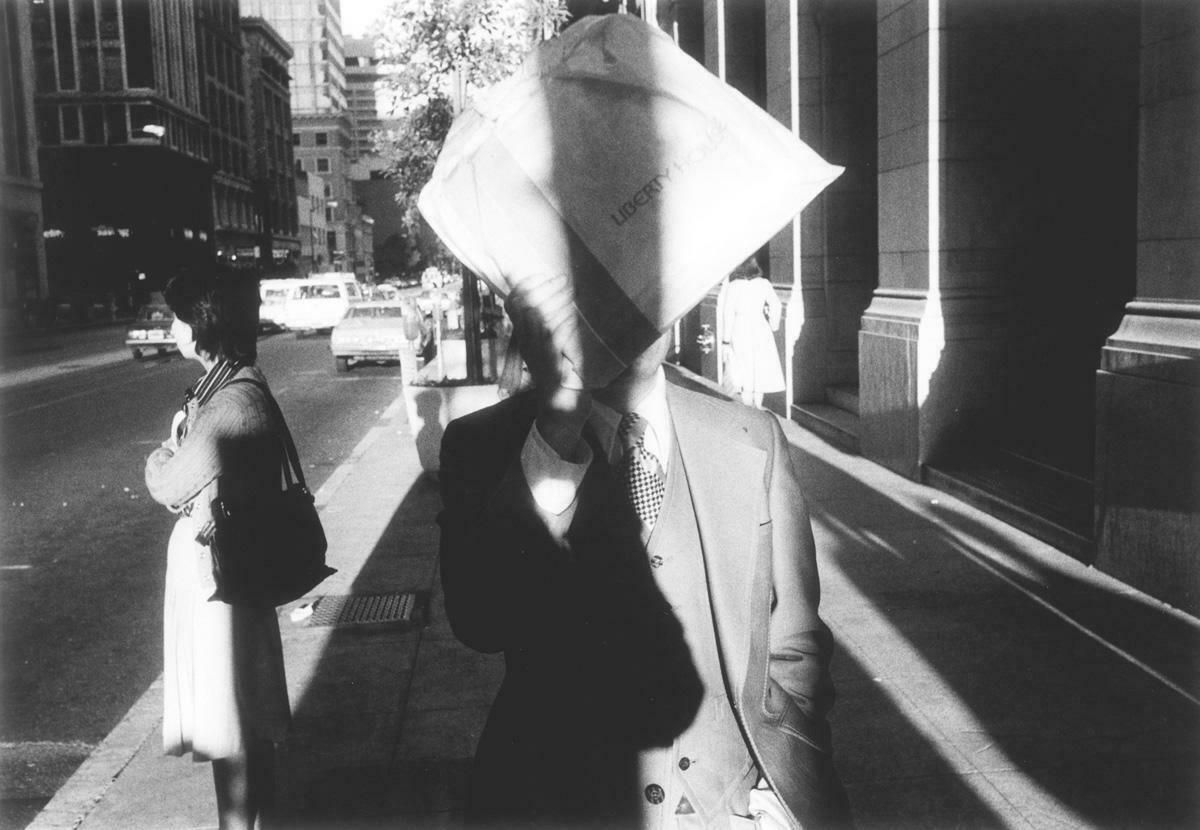 Michael Ormerod Man With Newspaper   Street Photography, Liberty Print, Fashion, Style, America C. 1989