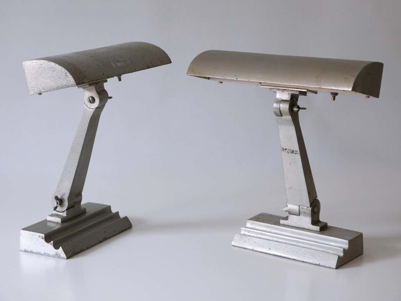 Set Of Two Rare Art Deco Desk Or Table Lamps From An Us Cruiser Ship, 1920s photo Lighting