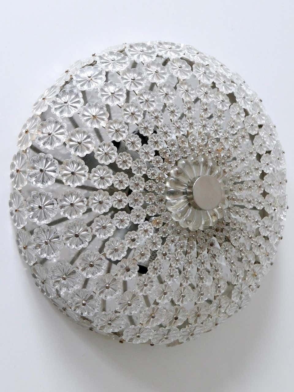 Lovely Mid Century Modern Glass Flower Flush Mount Or Sconce By H. Richter 1950s photo buy