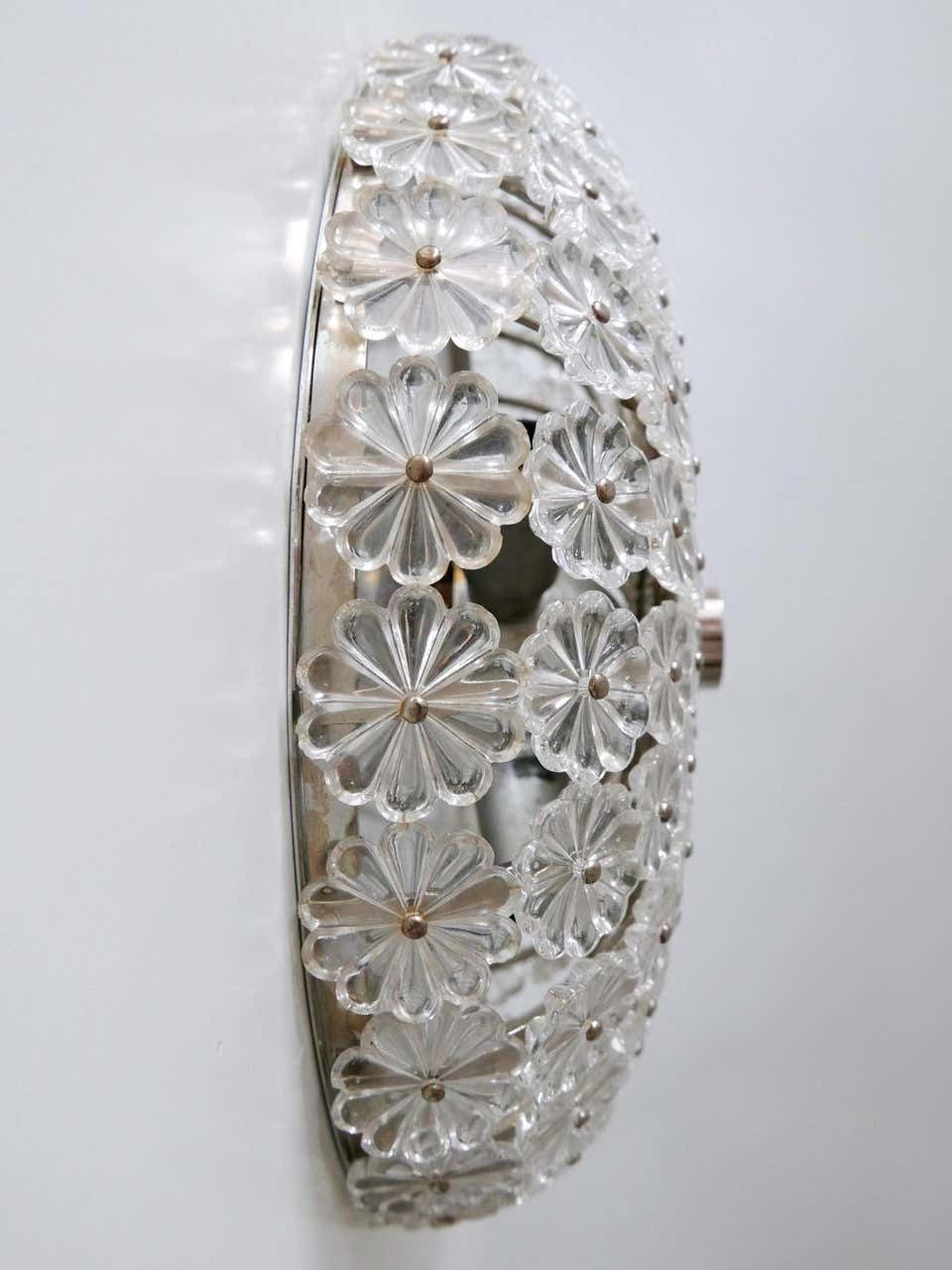 photo furniture Lovely Mid Century Modern Glass Flower Flush Mount Or Sconce By H. Richter 1950s